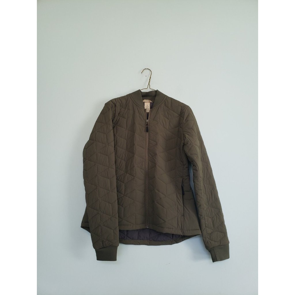 Duluth Trading Agiloft Jacket Womens S Green Quilted Bomber Full Zip Lightweight